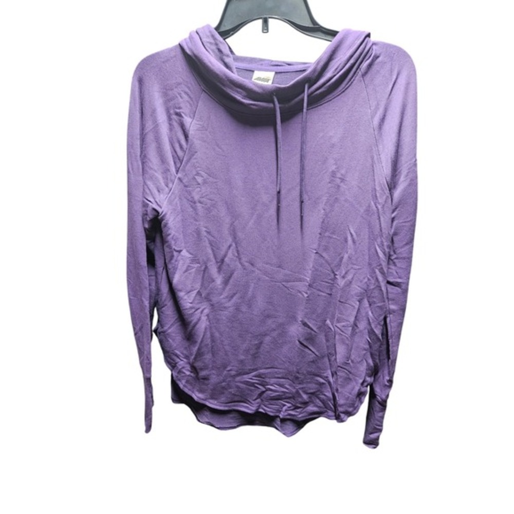Avia Purple Cowl Neck Hoodie Long Sleeve Activewear Top SZ S